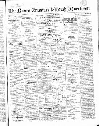 cover page of Newry Examiner and Louth Advertiser published on May 29, 1861