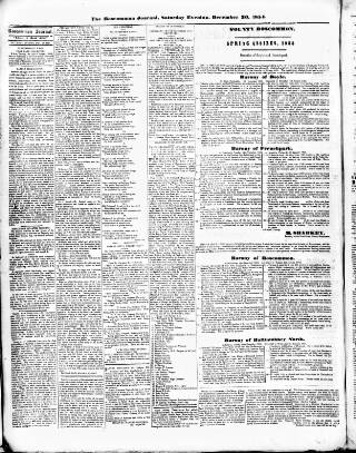 cover page of Roscommon Journal, and Western Impartial Reporter published on December 30, 1854