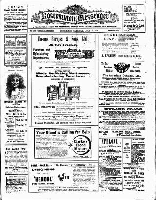cover page of Roscommon Messenger published on July 6, 1918