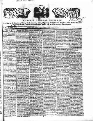 cover page of Kerry Examiner and Munster General Observer published on November 30, 1847