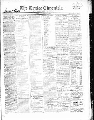 cover page of Tralee Chronicle published on December 30, 1862