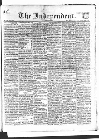 cover page of Wexford Independent published on September 18, 1858