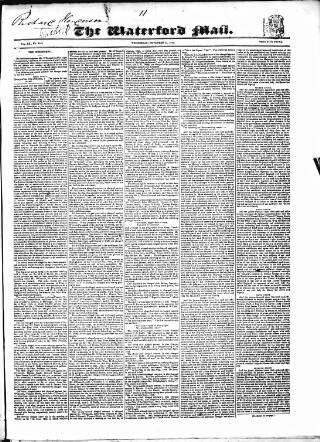 cover page of Waterford Mail published on November 15, 1843