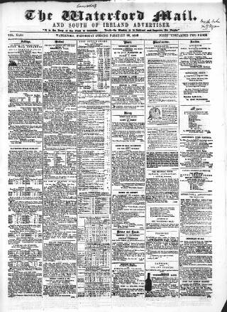 cover page of Waterford Mail published on February 28, 1866