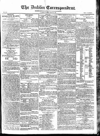 cover page of Dublin Correspondent published on May 29, 1823
