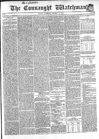 cover page of Connaught Watchman published on November 30, 1853