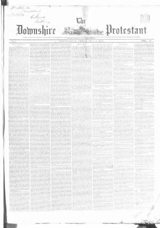 cover page of Downshire Protestant published on July 6, 1855