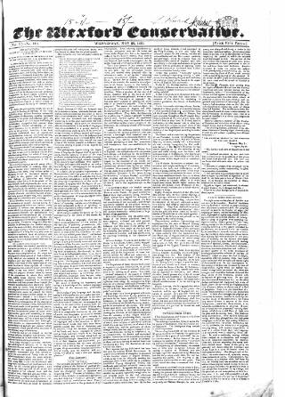 cover page of Wexford Conservative published on May 29, 1839