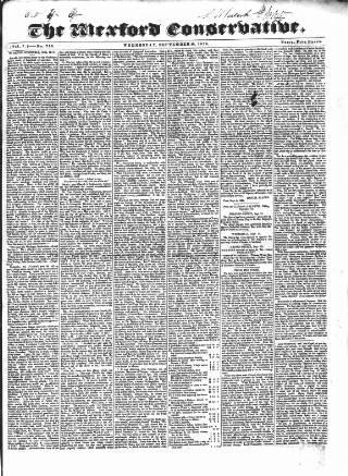cover page of Wexford Conservative published on September 18, 1839