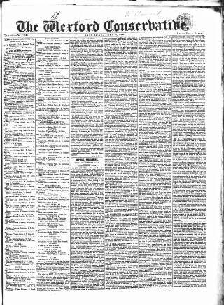 cover page of Wexford Conservative published on July 6, 1844