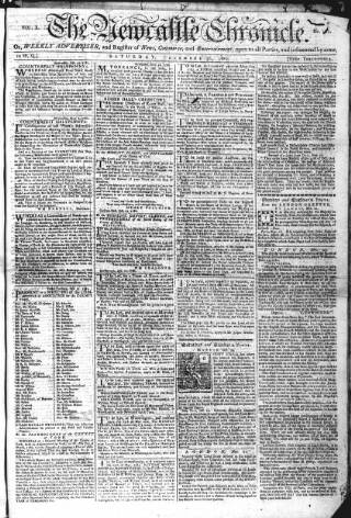 cover page of Newcastle Chronicle published on November 30, 1782