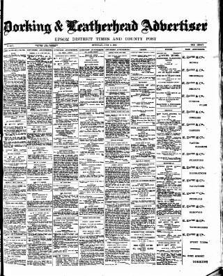 cover page of Dorking and Leatherhead Advertiser published on July 6, 1907