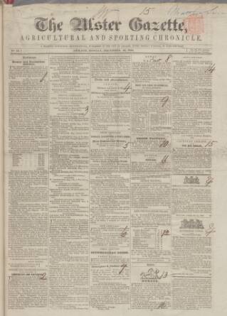 cover page of Ulster Gazette published on December 30, 1844