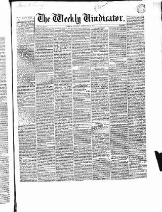 cover page of Weekly Vindicator published on September 18, 1847