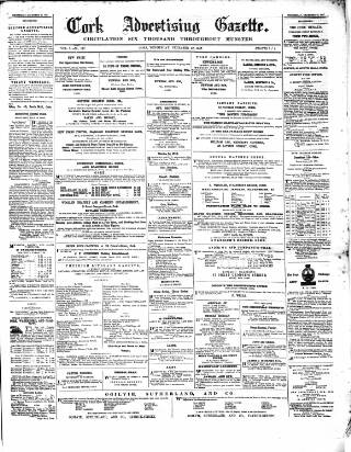 cover page of Cork Advertising Gazette published on December 30, 1857