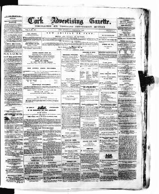 cover page of Cork Advertising Gazette published on February 24, 1858