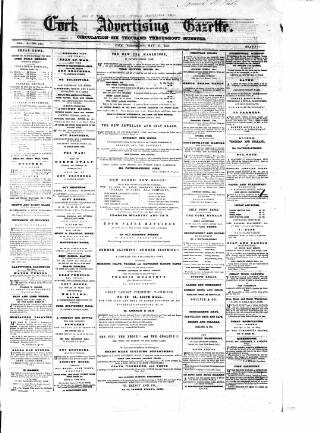 cover page of Cork Advertising Gazette published on May 25, 1859
