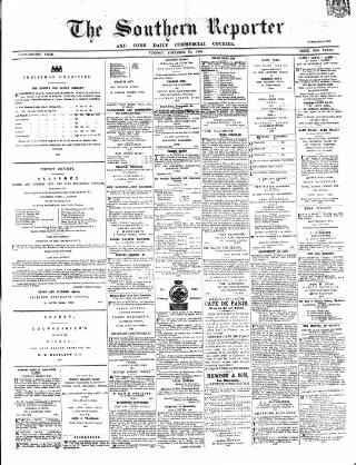 cover page of Southern Reporter and Cork Commercial Courier published on November 30, 1869