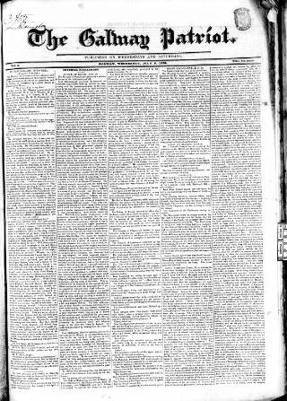 cover page of Galway Patriot published on July 6, 1836