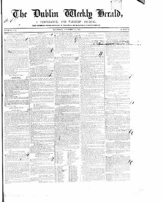 cover page of Dublin Weekly Herald published on November 21, 1840