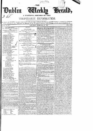 cover page of Dublin Weekly Herald published on February 19, 1842