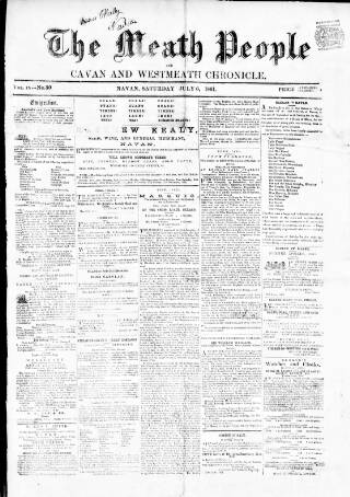 cover page of Meath People published on July 6, 1861
