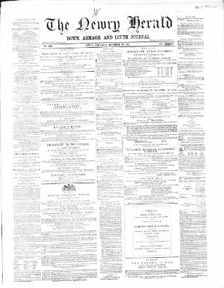 cover page of Newry Herald published on December 30, 1858