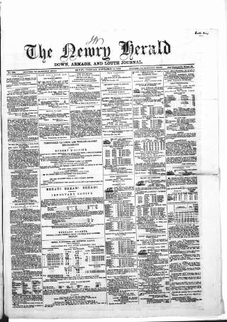 cover page of Newry Herald and Down, Armagh, and Louth Journal published on November 15, 1859