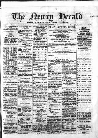cover page of Newry Herald and Down, Armagh, and Louth Journal published on September 18, 1861