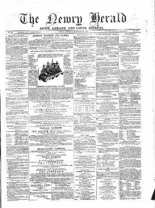 cover page of Newry Herald published on February 28, 1863