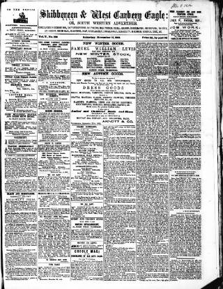 cover page of Skibbereen & West Carbery Eagle; or, South Western Advertiser published on November 15, 1862