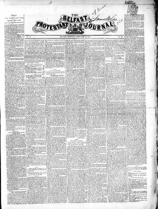 cover page of Belfast Protestant Journal published on February 28, 1846