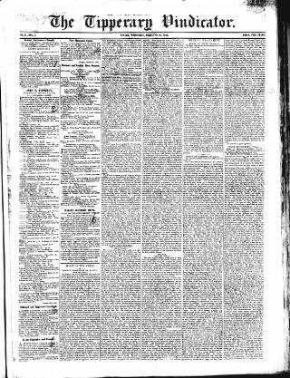 cover page of Tipperary Vindicator published on February 28, 1844
