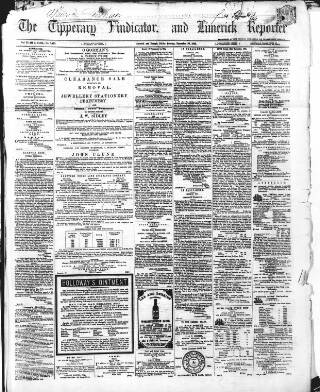 cover page of Tipperary Vindicator published on November 30, 1866