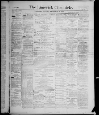 cover page of Limerick Chronicle published on December 30, 1886