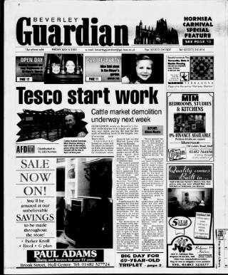 cover page of Beverley Guardian published on July 6, 2001