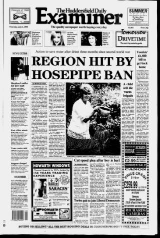 cover page of Huddersfield Daily Examiner published on July 6, 1995