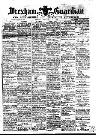 cover page of Wrexham Guardian and Denbighshire and Flintshire Advertiser published on September 18, 1869