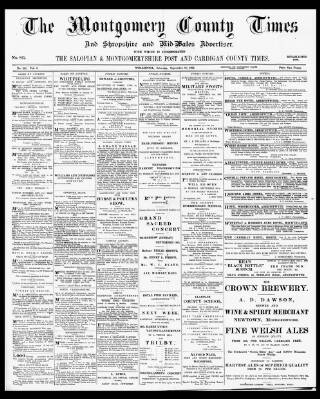 cover page of Montgomery County Times and Shropshire and Mid-Wales Advertiser published on September 18, 1897
