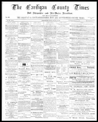 cover page of Montgomery County Times and Shropshire and Mid-Wales Advertiser published on December 30, 1899