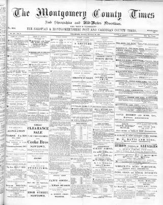 cover page of Montgomery County Times and Shropshire and Mid-Wales Advertiser published on November 30, 1901