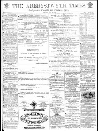 cover page of Aberystwyth Times published on July 31, 1869