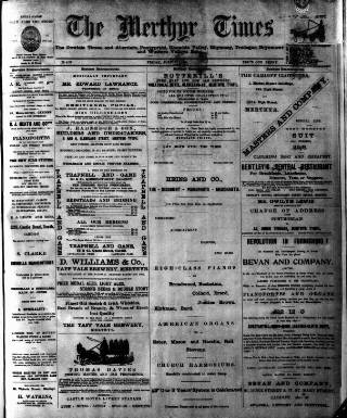 cover page of Merthyr Times, and Dowlais Times, and Aberdare Echo published on July 21, 1899