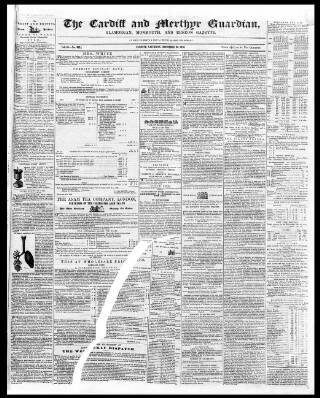 cover page of Cardiff and Merthyr Guardian published on December 30, 1848