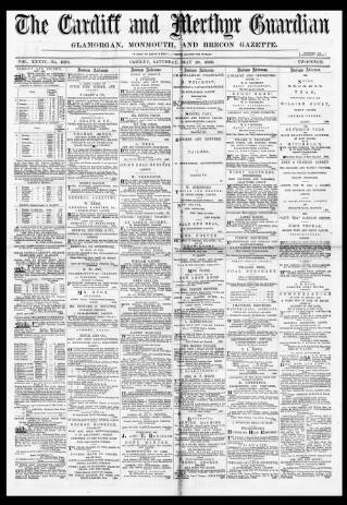 cover page of Cardiff and Merthyr Guardian published on May 29, 1869