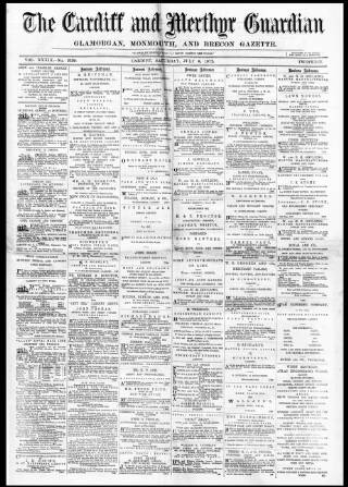 cover page of Cardiff and Merthyr Guardian published on July 6, 1872