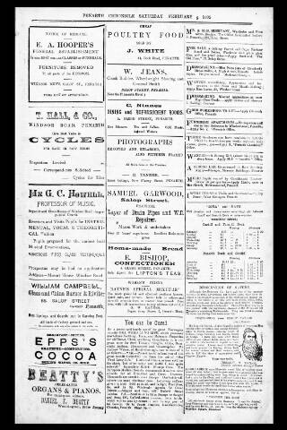 cover page of Penarth Chronicle and Cogan Echo published on February 9, 1895