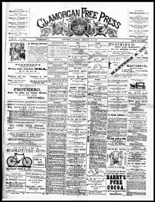 cover page of Glamorgan Free Press published on February 25, 1899