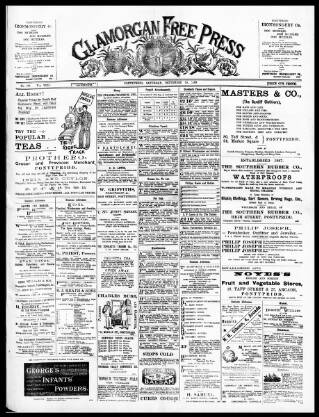 cover page of Glamorgan Free Press published on September 30, 1899