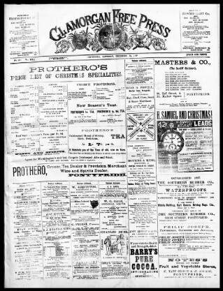 cover page of Glamorgan Free Press published on December 16, 1899